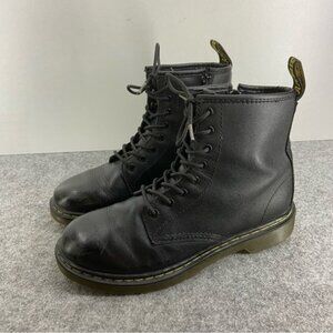 Dr. Martens Delaney Junior Size 5 Lace Up Black Leather Combat Ankle Boot